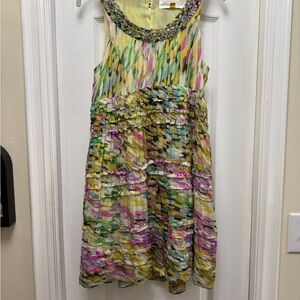 Leifsdottir Anthropologie watercolor dress in 100% silk